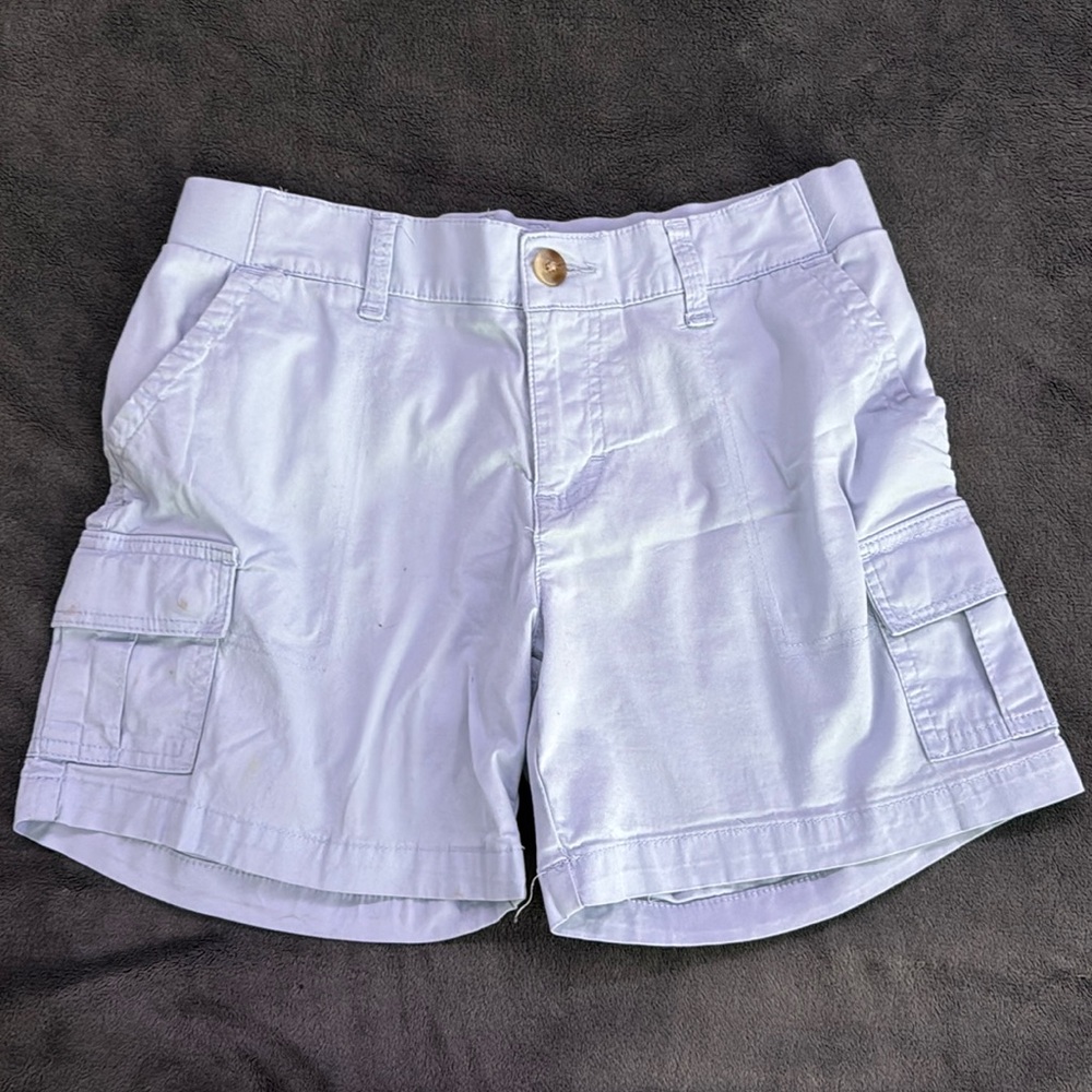 Pastel Blue Mid Rise Shorts